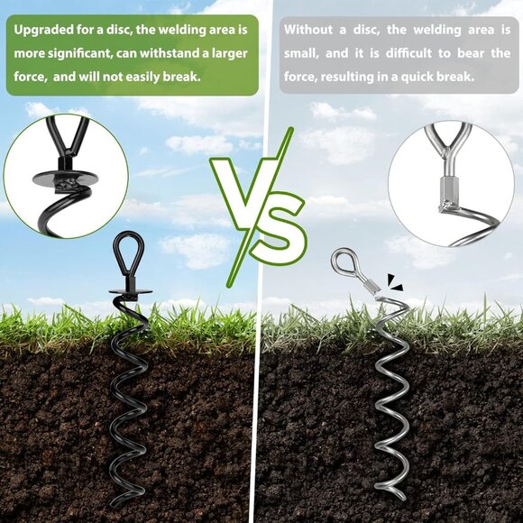 Ground Spiral Auger Stakes Suitable for Tent Trampoline(1 Earth Anchor) - Picture 5 of 8